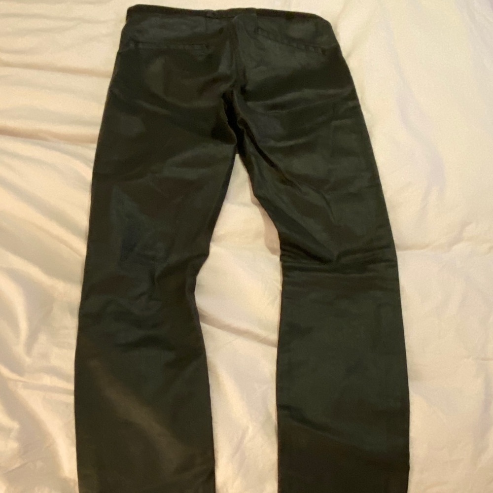 Helmut Lang black coated pull on leggings